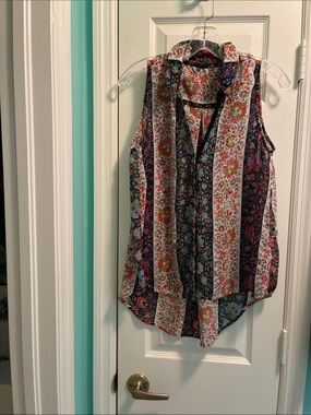 Buffalo David Bitton Multi-Color Floral Stripe Sleeveless Camisole